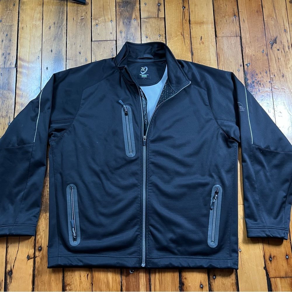 Zero Restrictions Men’s Large Golf Waffle Lined Lightweight Jacket Black Logo